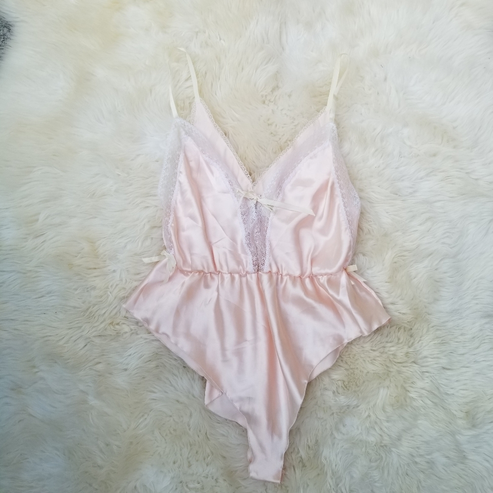 Vintage Pink Satin Teddy